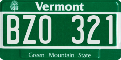 VT license plate BZO321