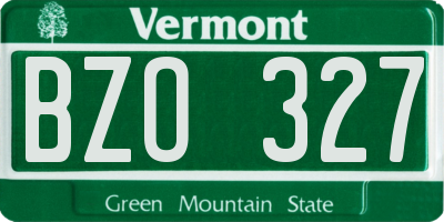 VT license plate BZO327