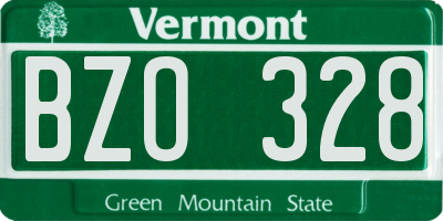 VT license plate BZO328