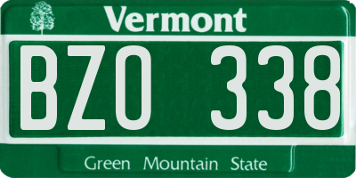 VT license plate BZO338