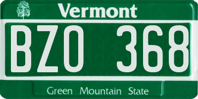 VT license plate BZO368