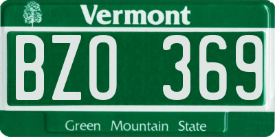 VT license plate BZO369