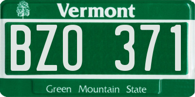VT license plate BZO371