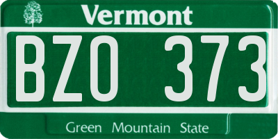 VT license plate BZO373