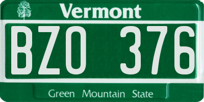 VT license plate BZO376