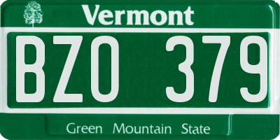 VT license plate BZO379