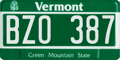 VT license plate BZO387