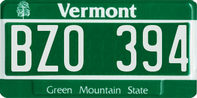 VT license plate BZO394