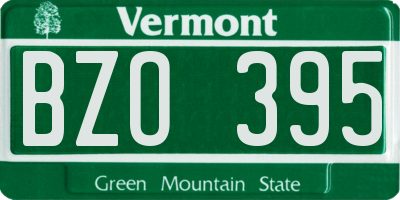VT license plate BZO395
