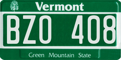 VT license plate BZO408