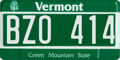 VT license plate BZO414