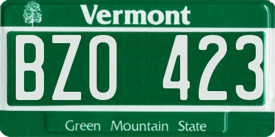 VT license plate BZO423
