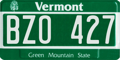 VT license plate BZO427