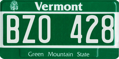 VT license plate BZO428