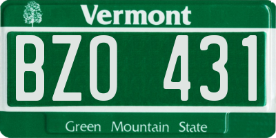 VT license plate BZO431