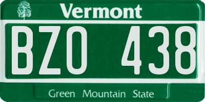VT license plate BZO438