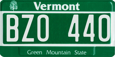 VT license plate BZO440