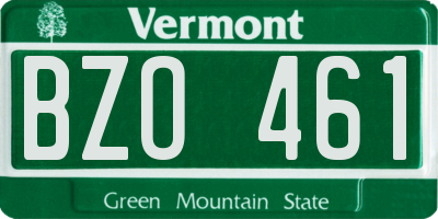 VT license plate BZO461