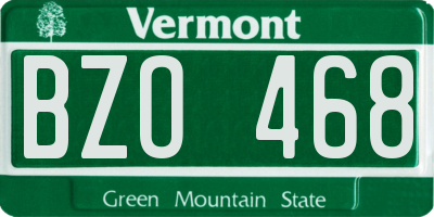 VT license plate BZO468