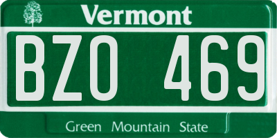 VT license plate BZO469