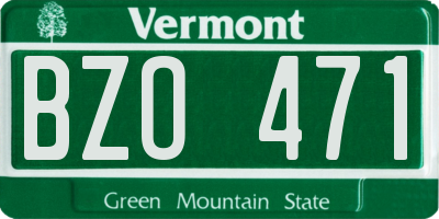 VT license plate BZO471