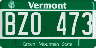 VT license plate BZO473