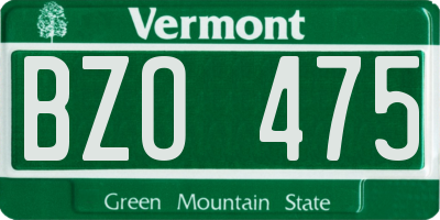 VT license plate BZO475