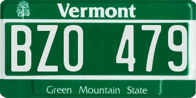VT license plate BZO479