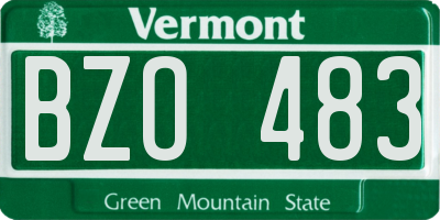 VT license plate BZO483