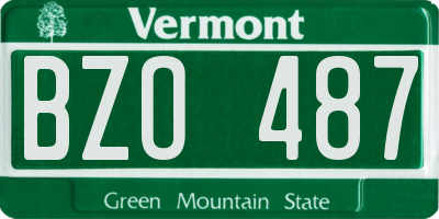 VT license plate BZO487
