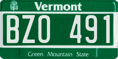 VT license plate BZO491