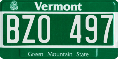 VT license plate BZO497