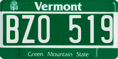 VT license plate BZO519