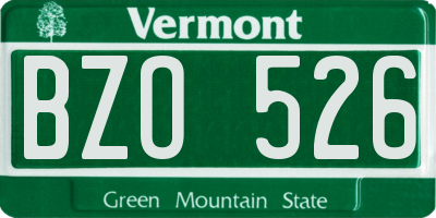 VT license plate BZO526