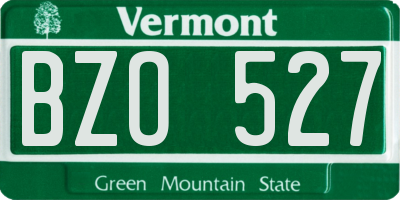 VT license plate BZO527