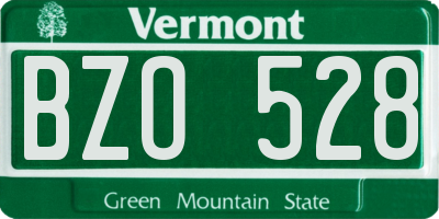 VT license plate BZO528