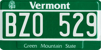 VT license plate BZO529