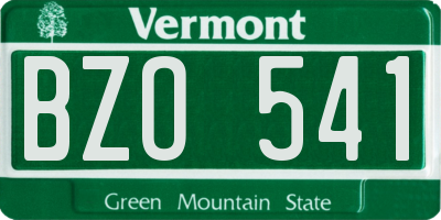 VT license plate BZO541