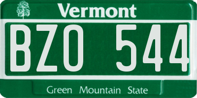 VT license plate BZO544