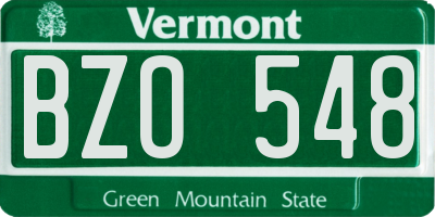 VT license plate BZO548