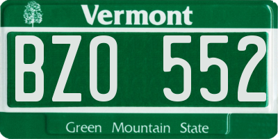 VT license plate BZO552