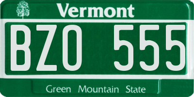 VT license plate BZO555