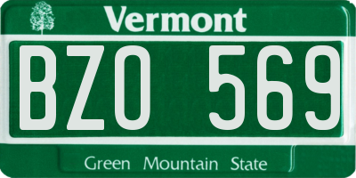 VT license plate BZO569