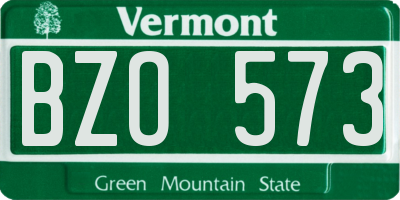 VT license plate BZO573