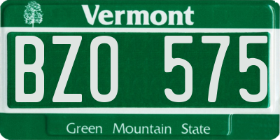 VT license plate BZO575