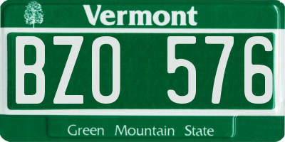 VT license plate BZO576