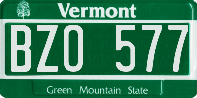 VT license plate BZO577