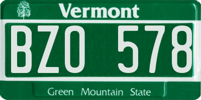 VT license plate BZO578