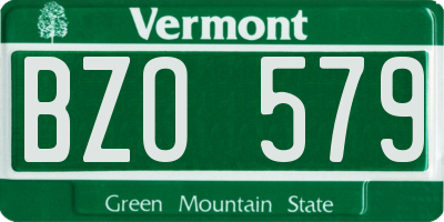 VT license plate BZO579