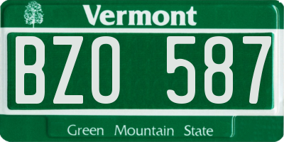 VT license plate BZO587